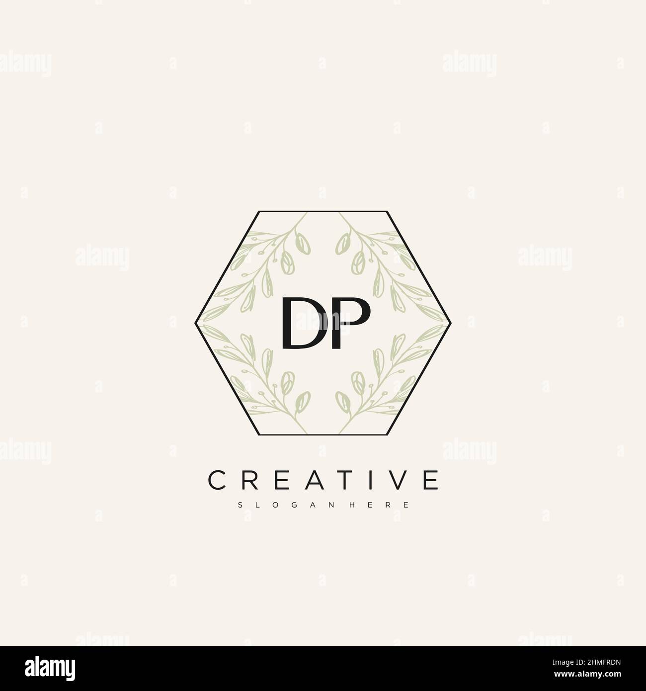 DP Initial Letter Flower Logo Template Vector premium vector Stock Vector