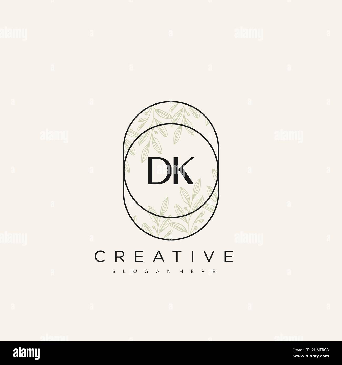 DK Initial Letter Flower Logo Template Vector premium vector Stock Vector