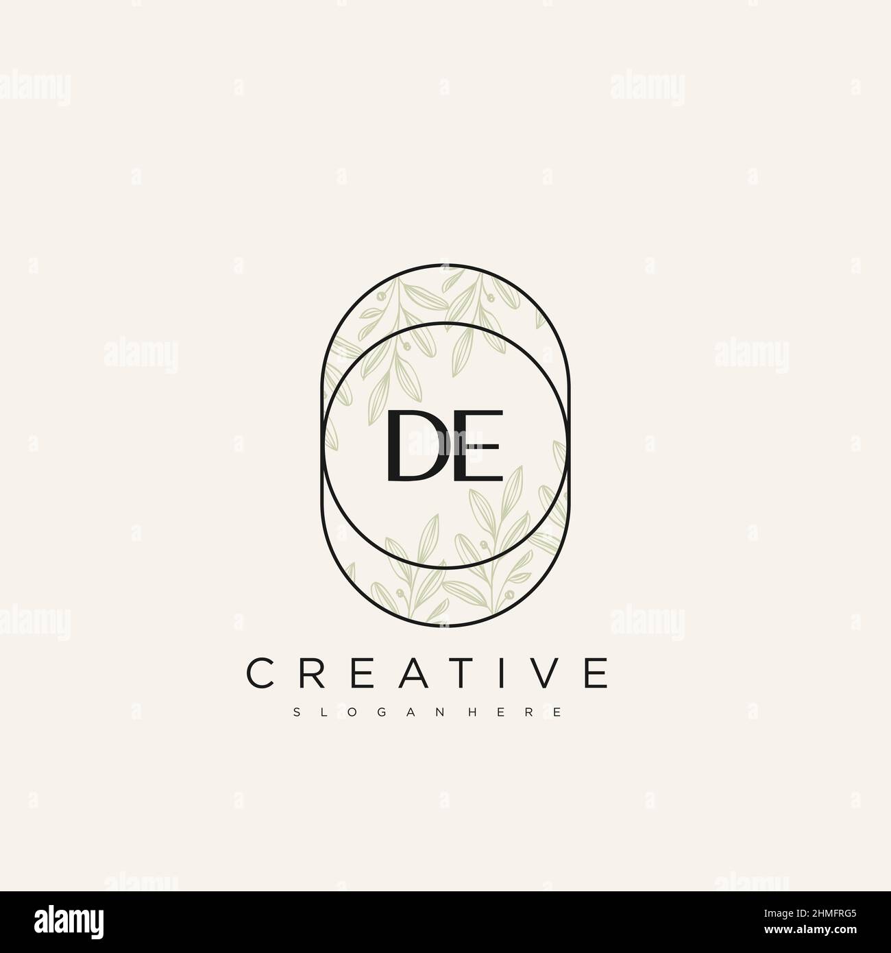 DE Initial Letter Flower Logo Template Vector premium vector Stock Vector