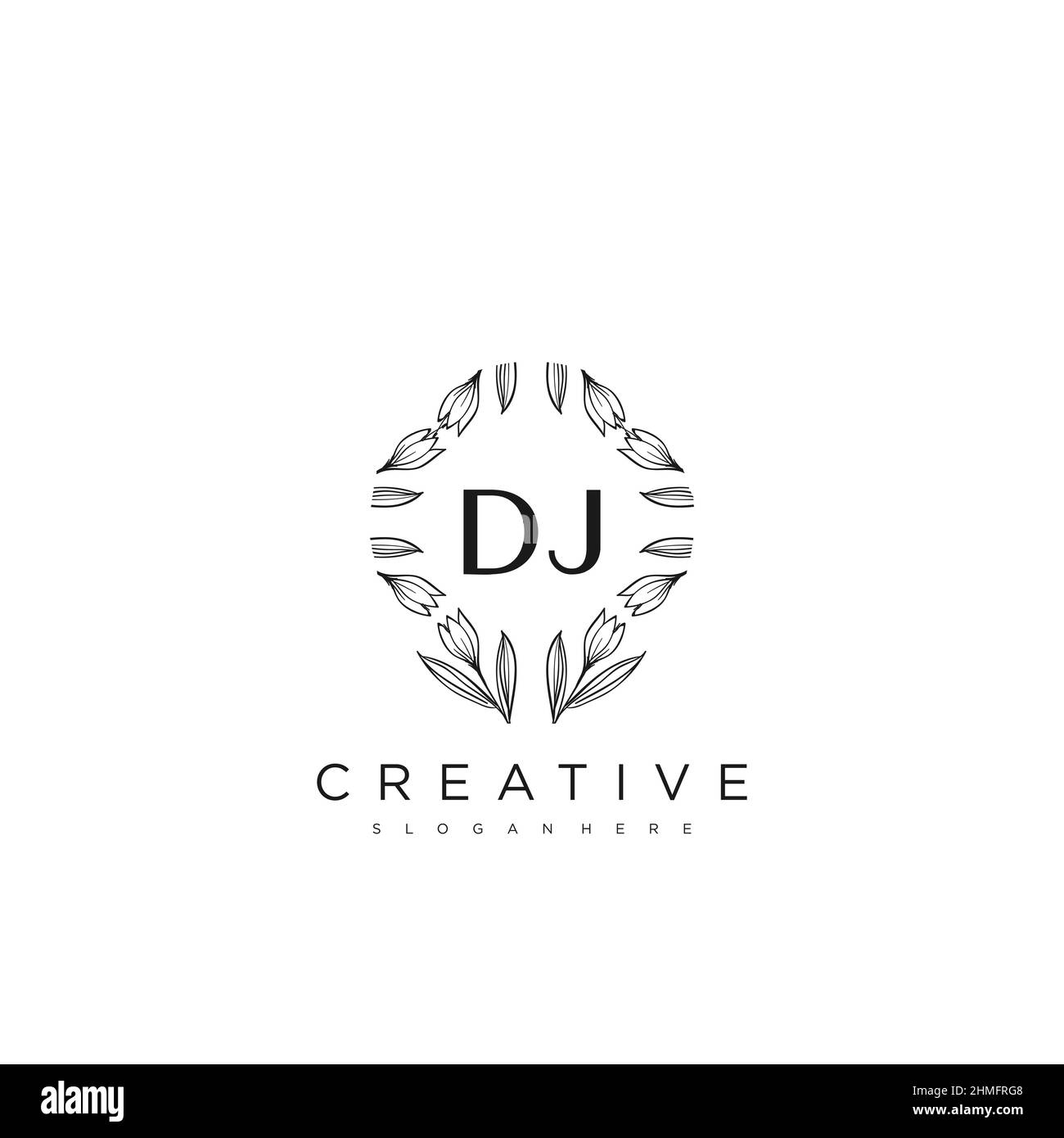 DJ Initial Letter Flower Logo Template Vector premium vector Stock ...