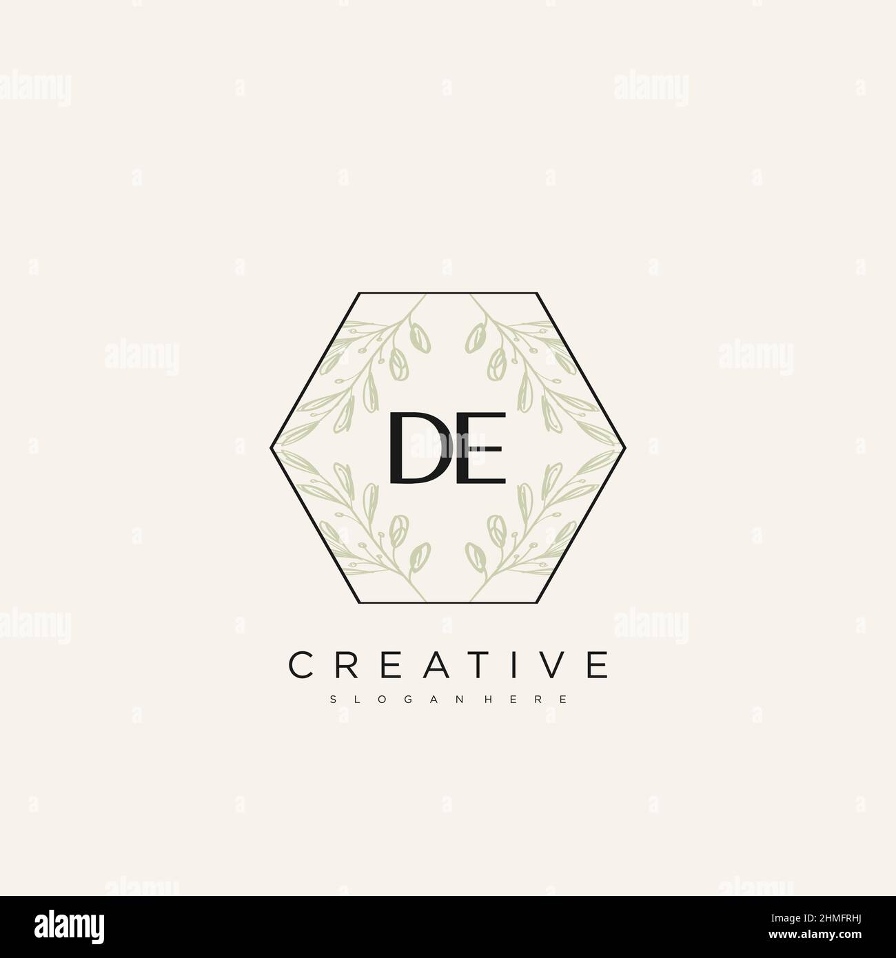 DE Initial Letter Flower Logo Template Vector premium vector Stock Vector