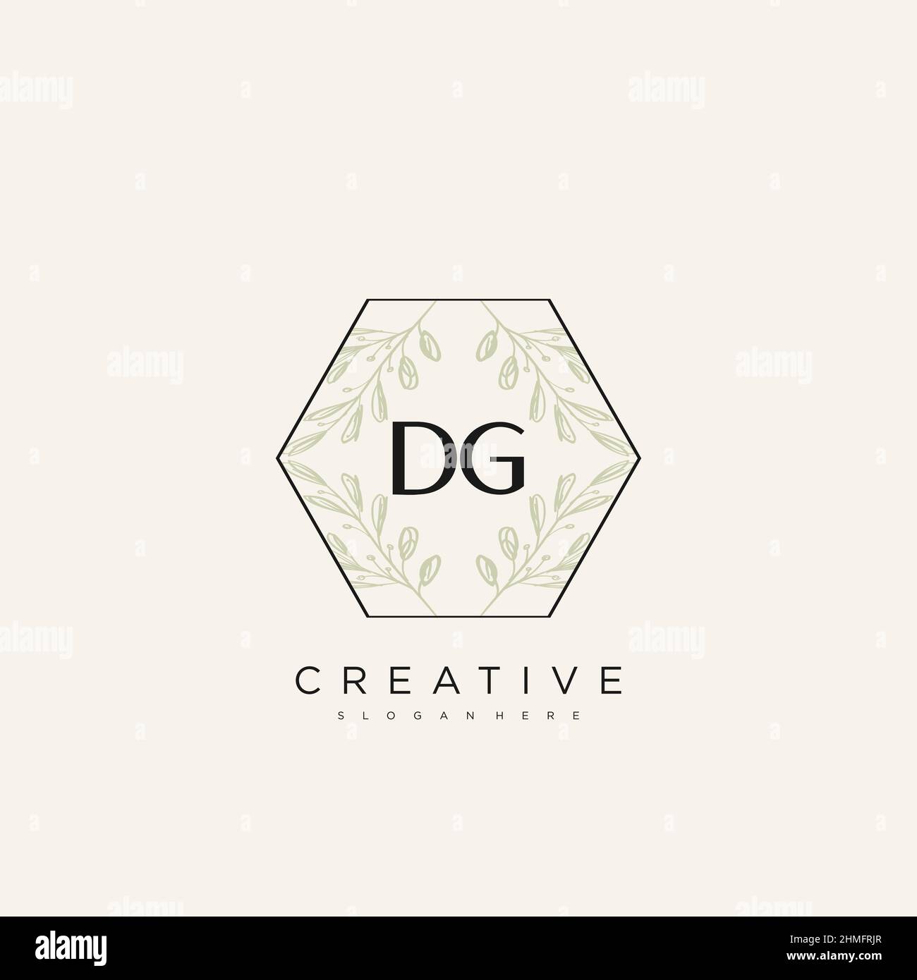 DG Initial Letter Flower Logo Template Vector premium vector Stock Vector