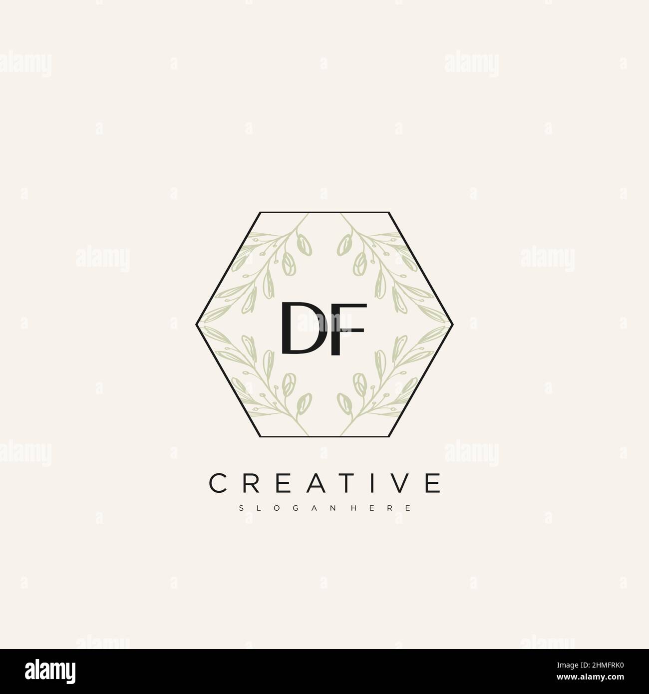 DF Initial Letter Flower Logo Template Vector premium vector Stock Vector