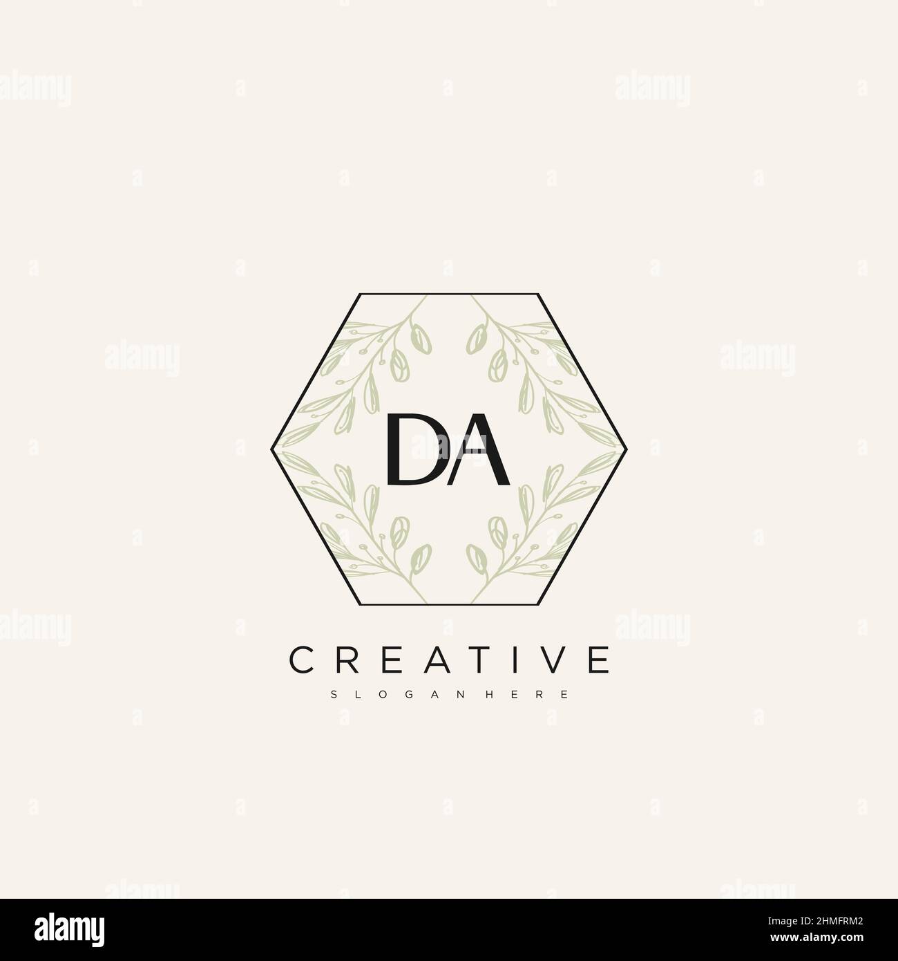 DA Initial Letter Flower Logo Template Vector premium vector Stock Vector