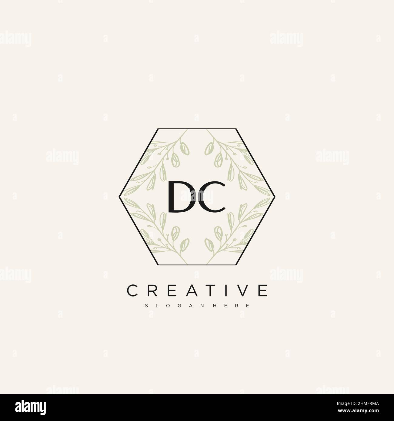 DC Initial Letter Flower Logo Template Vector premium vector Stock Vector