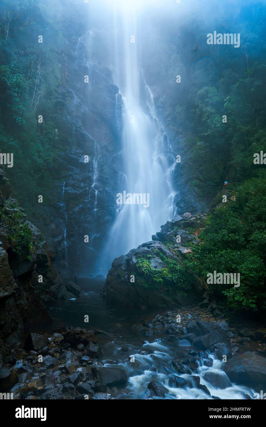 Tawai Waterfall - Telupid, Borneo Stock Photo