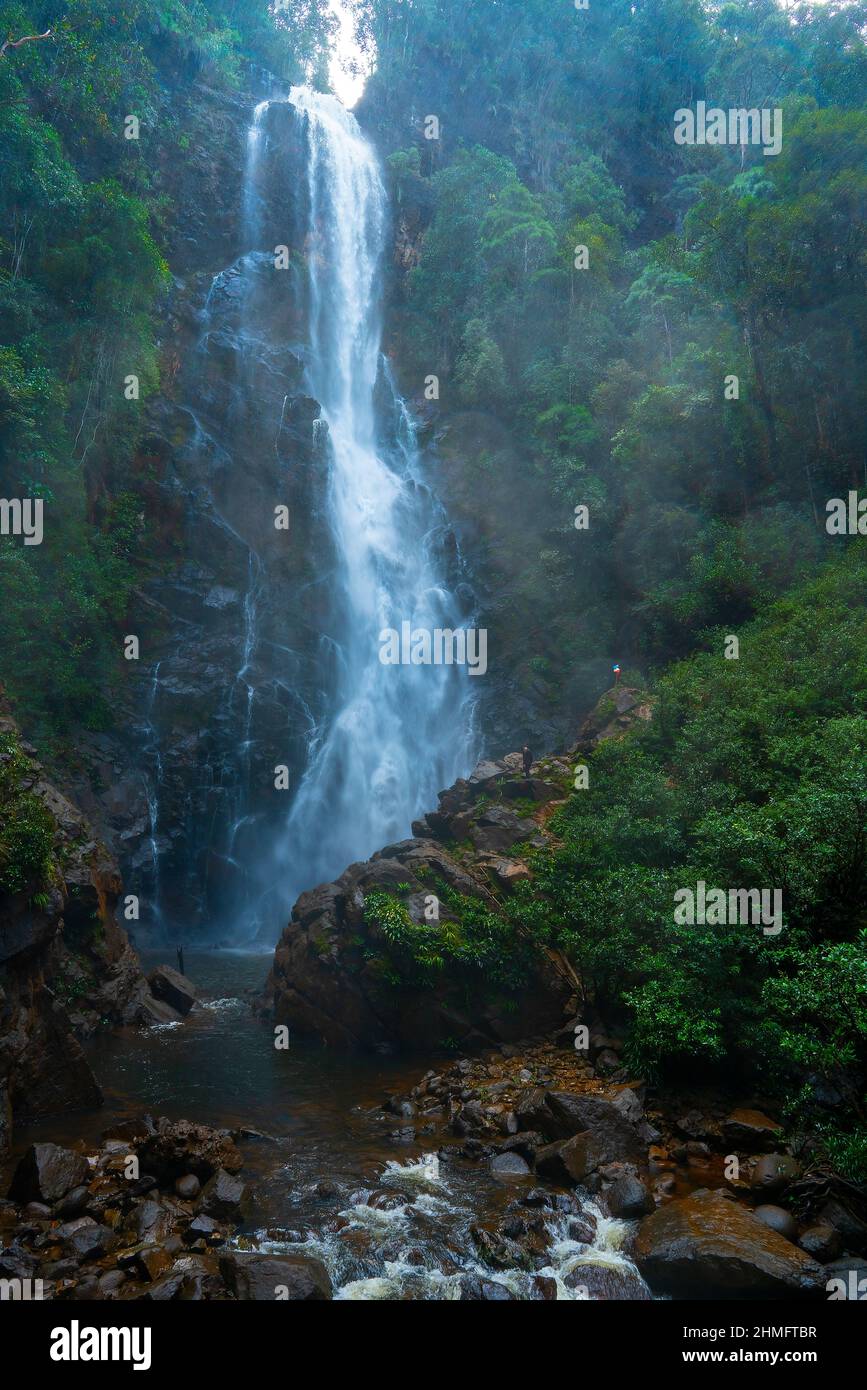 Tawai Waterfall - Telupid, Borneo Stock Photo