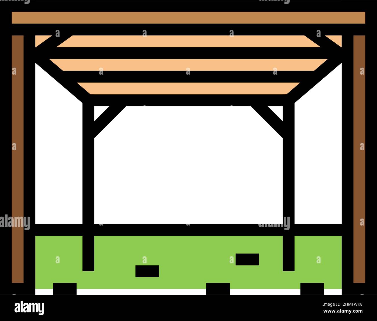 pergola backyard construction color icon vector illustration Stock ...