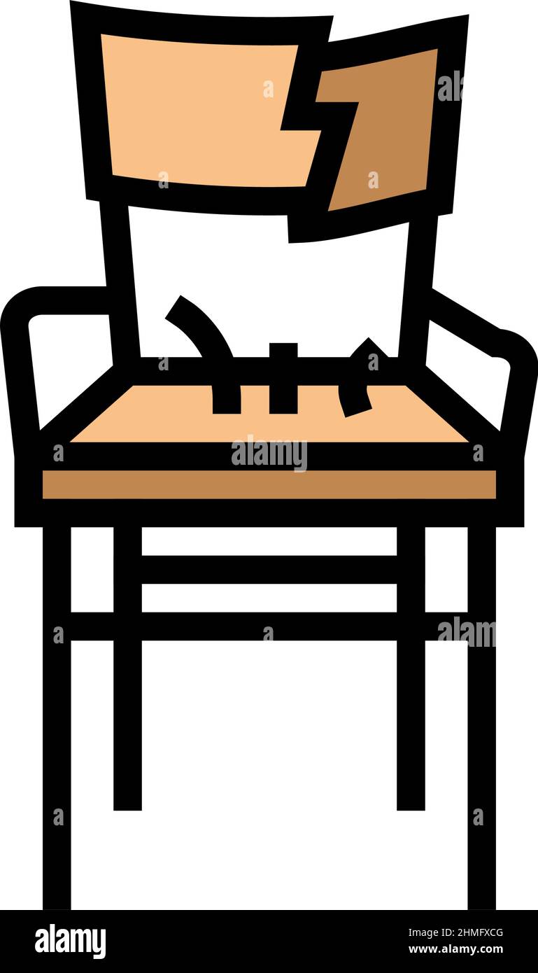 broken old chair color icon vector illustration Stock Vector Image