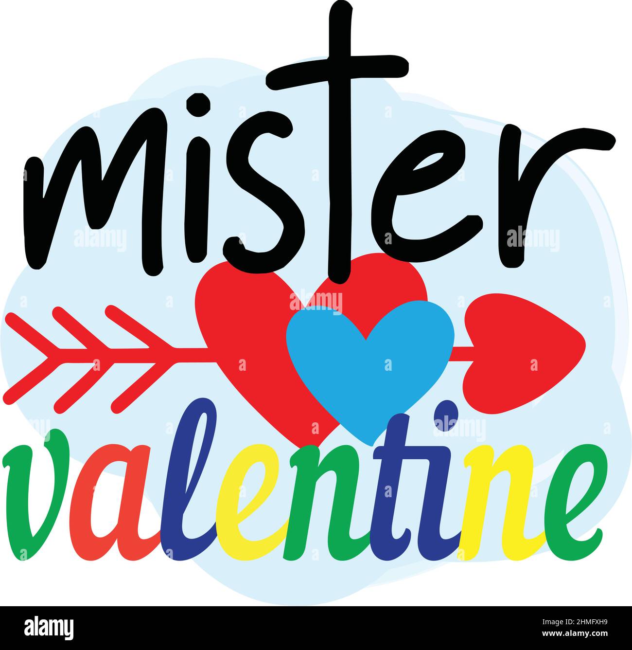 mister valentine valentines day t shirt monogram text vector template Stock Vector