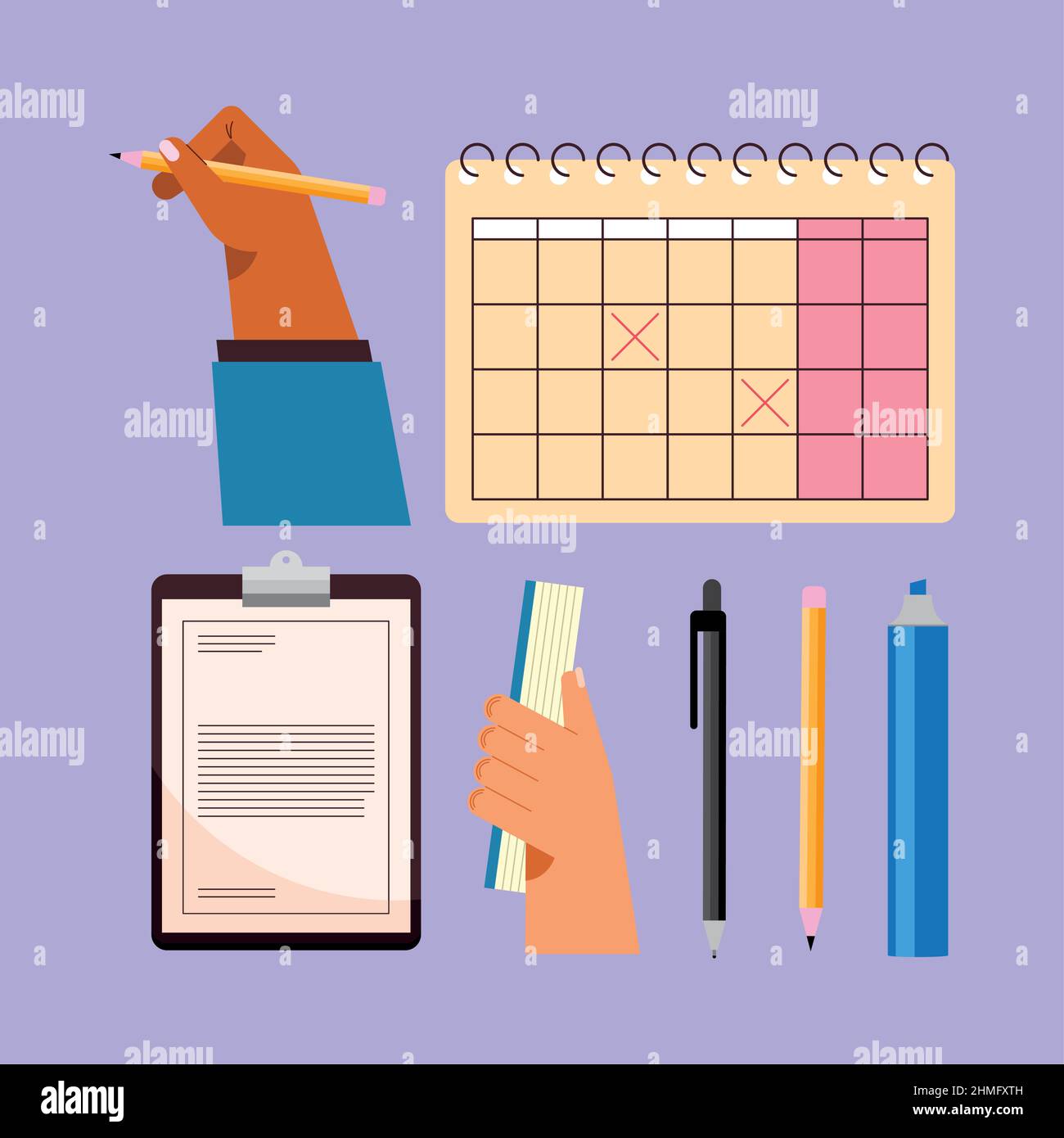 Taking notes by hand Stock Vector Images - Alamy