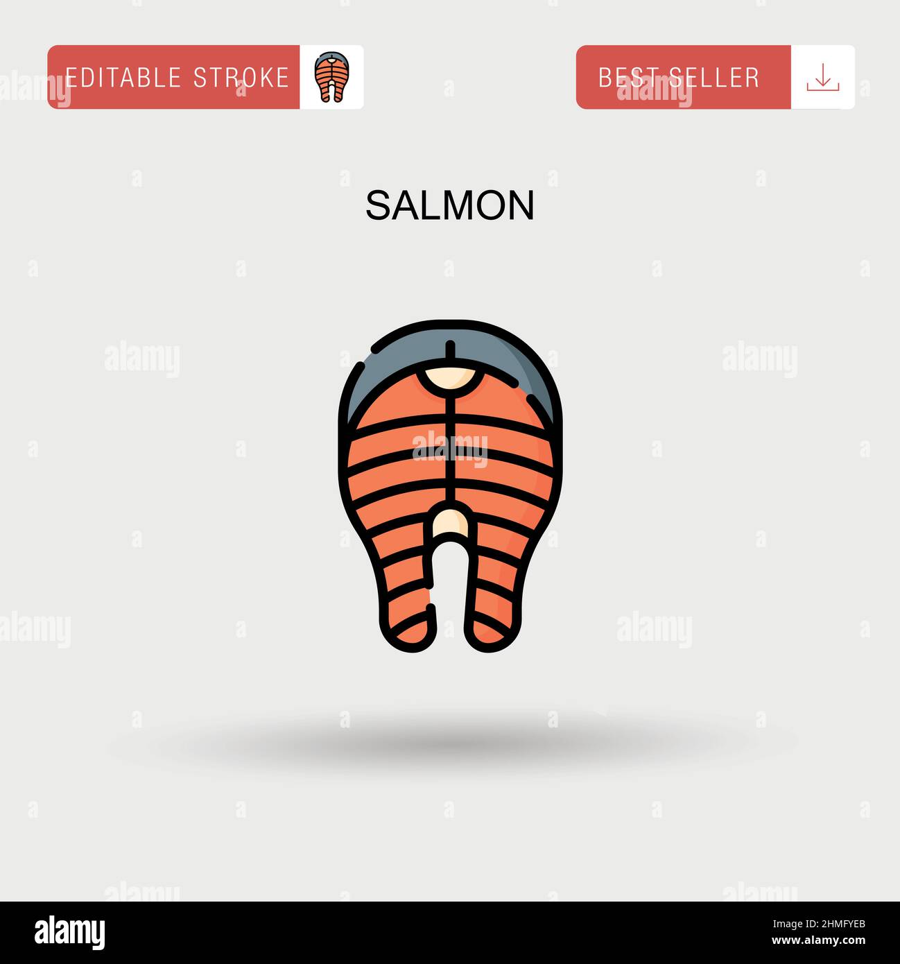 Salmon Simple vector icon Stock Vector Image & Art - Alamy