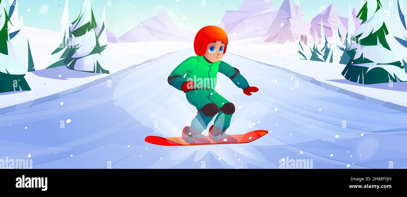 Boy on the slope Stock Vector Images - Alamy