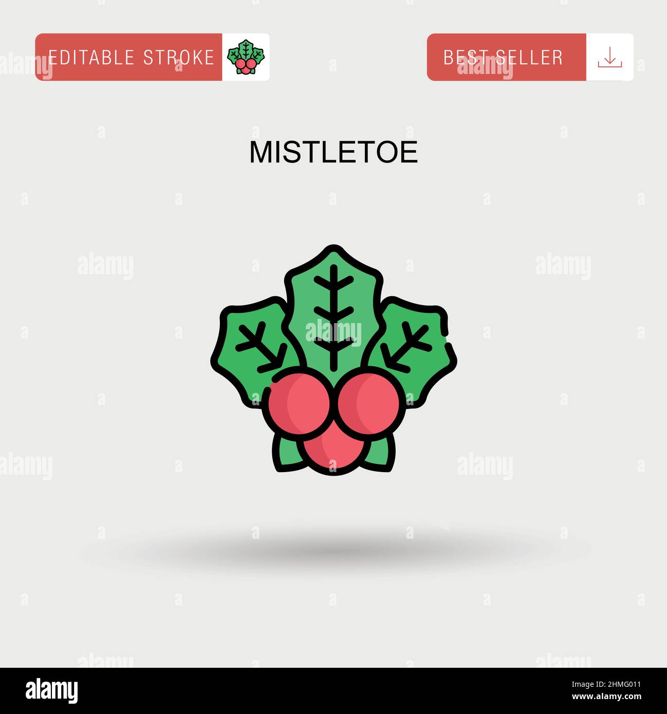 Mistletoe Simple vector icon. Stock Vector