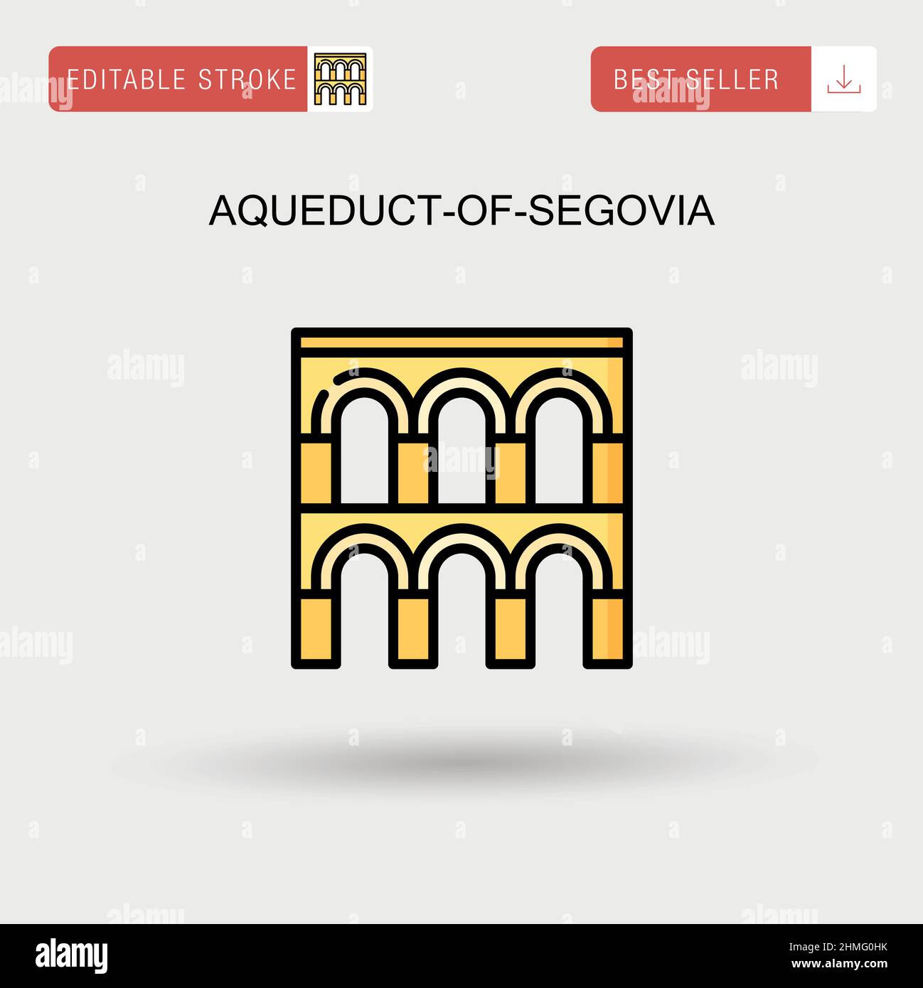 Aqueduct-of-segovia Simple vector icon. Stock Vector