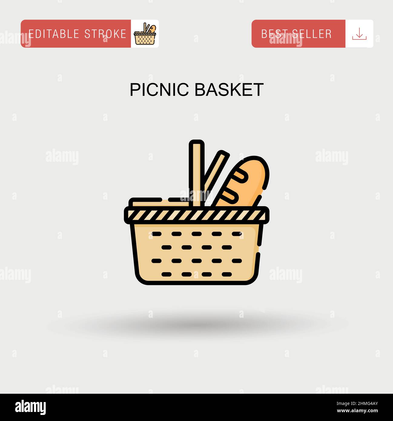 Picnic basket Simple vector icon Stock Vector Image & Art Alamy