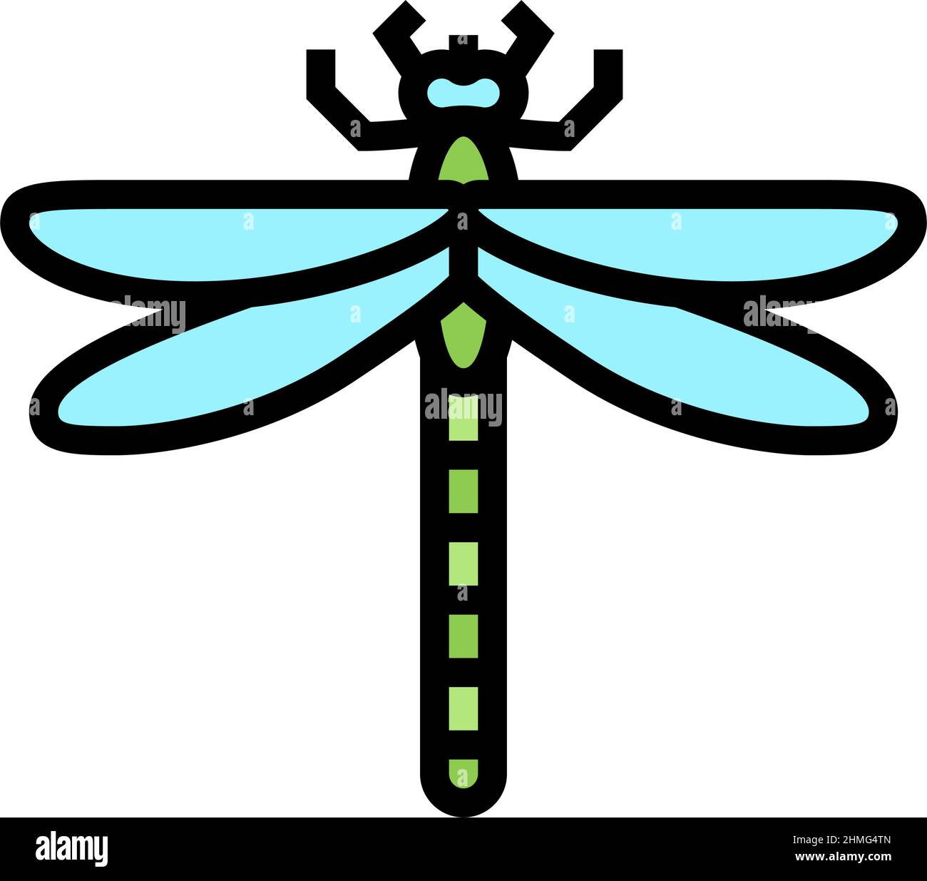 dragonfly insect color icon vector illustration Stock Vector Image ...