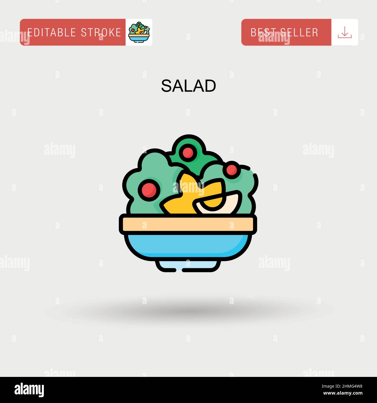 Salad Simple vector icon Stock Vector Image & Art - Alamy
