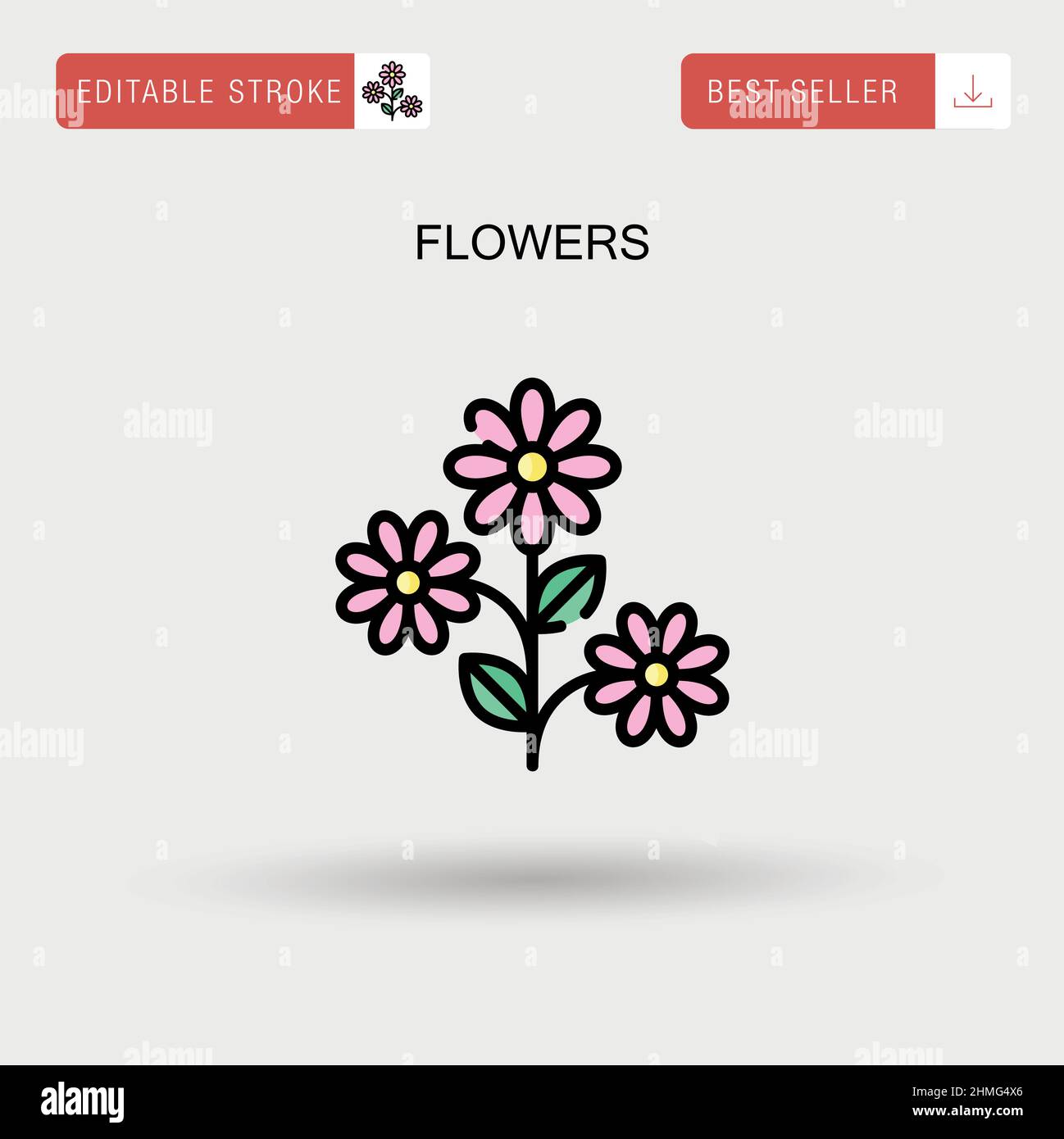 Flowers Simple vector icon Stock Vector Image & Art - Alamy
