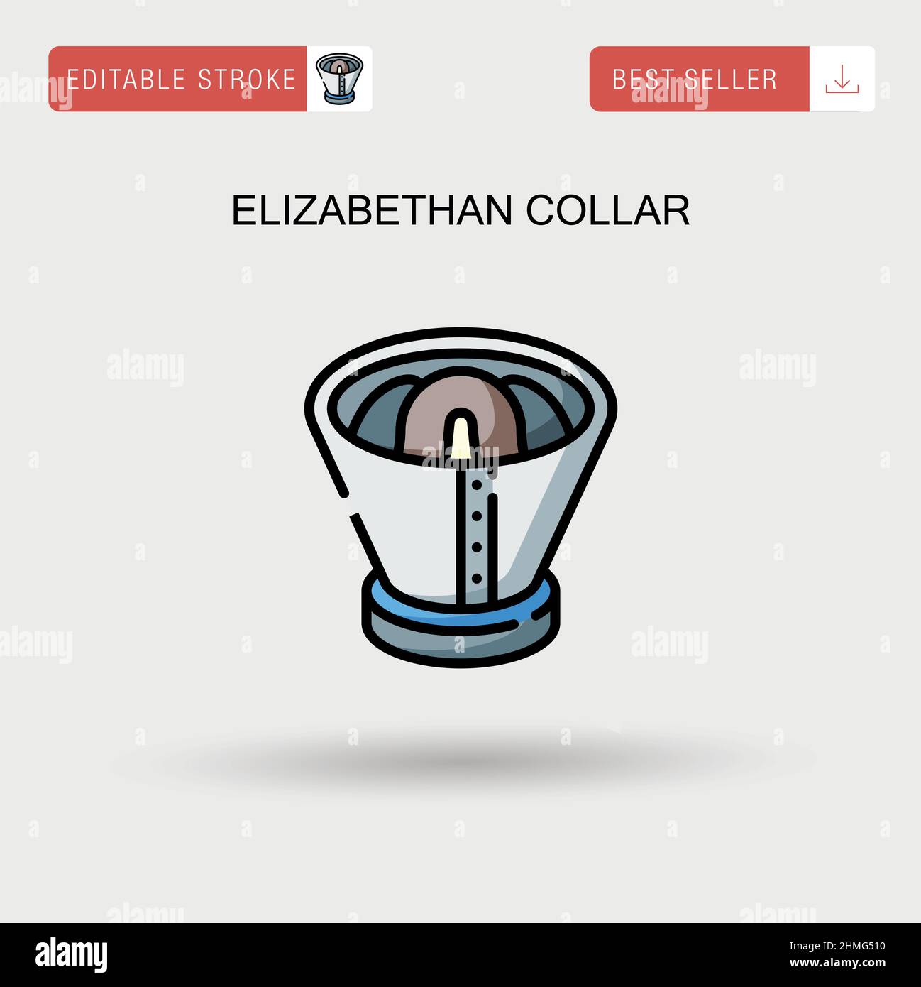 Elizabethan collar Simple vector icon. Stock Vector