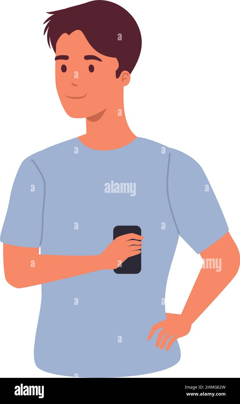 man using smartphone Stock Vector Image & Art - Alamy