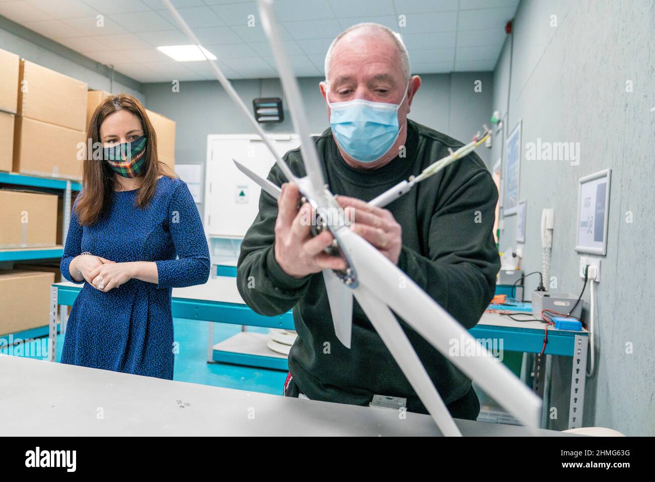 Scottish Finance Secretary Kate Forbes (left) meets production