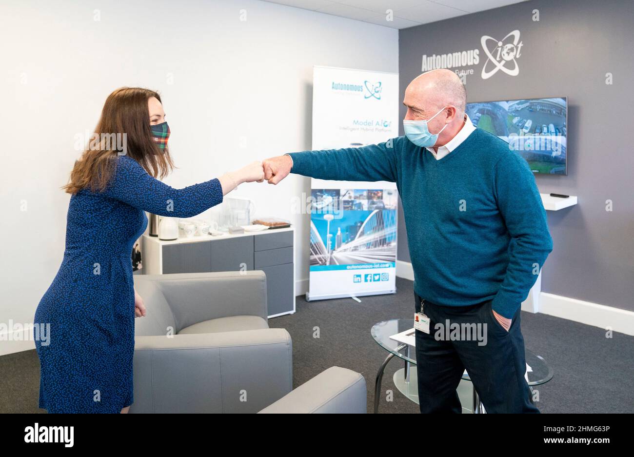 Scottish Finance Secretary Kate Forbes (left) meets CEO Bobby Kane