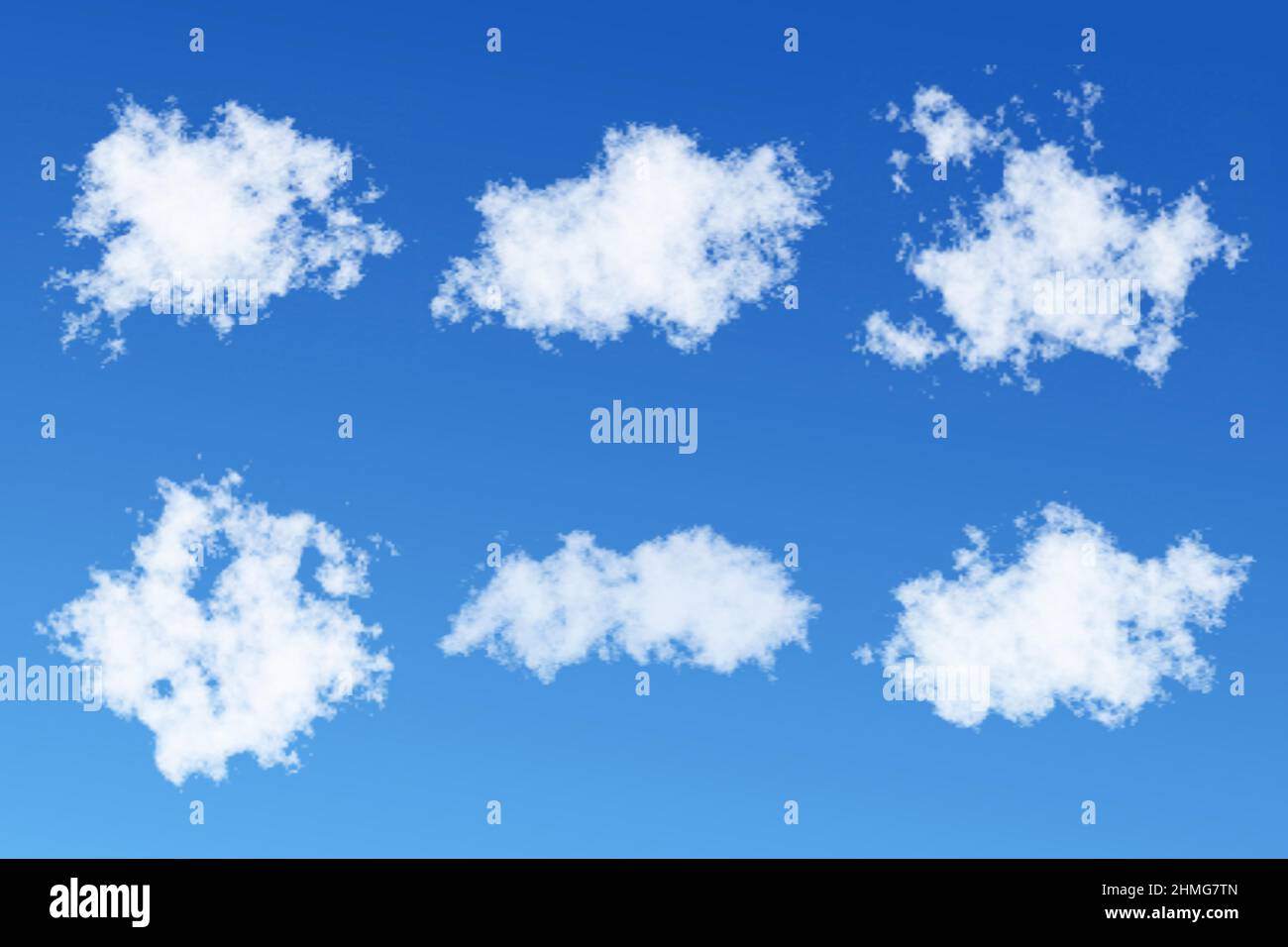 Realistic white clouds set with blue sky background Stock Vector Image ...