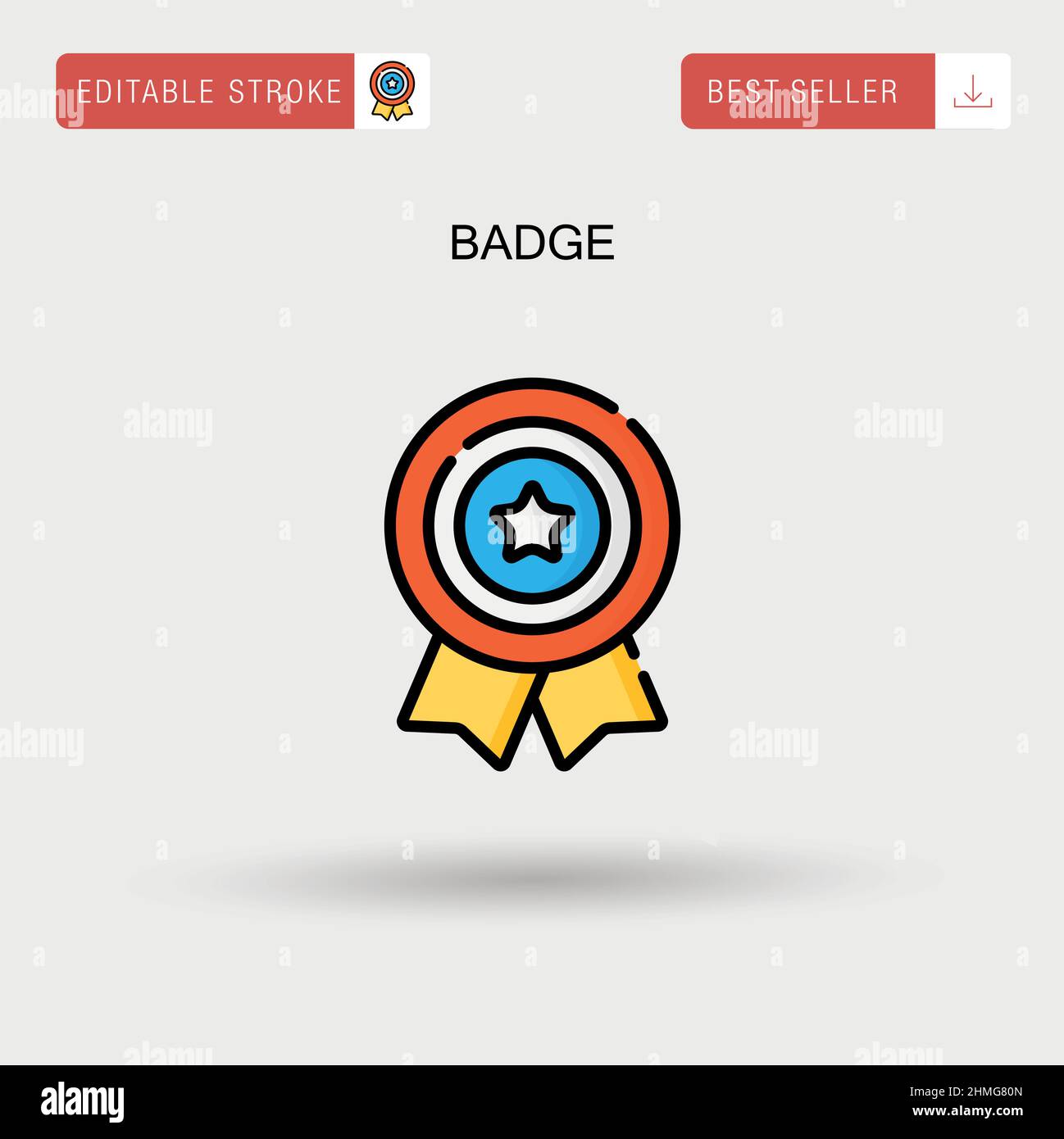 Badge Simple vector icon Stock Vector Image & Art - Alamy