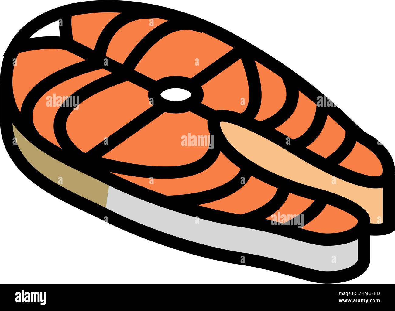 steak salmon color icon vector illustration Stock Vector Image & Art ...
