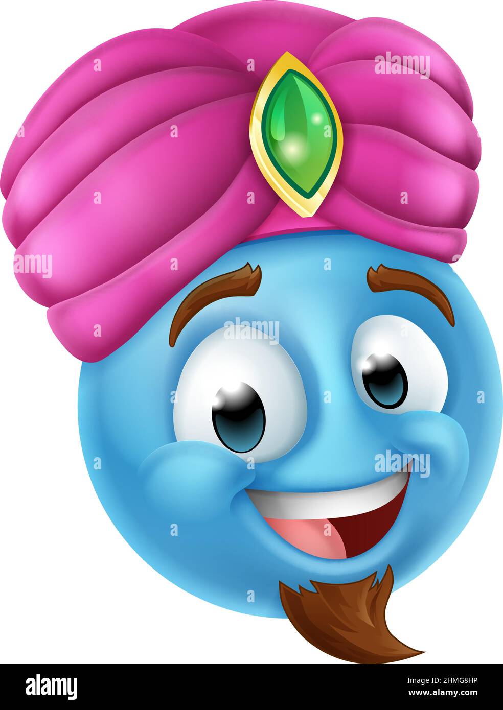 Genie Emoticon Cartoon Face Stock Vector