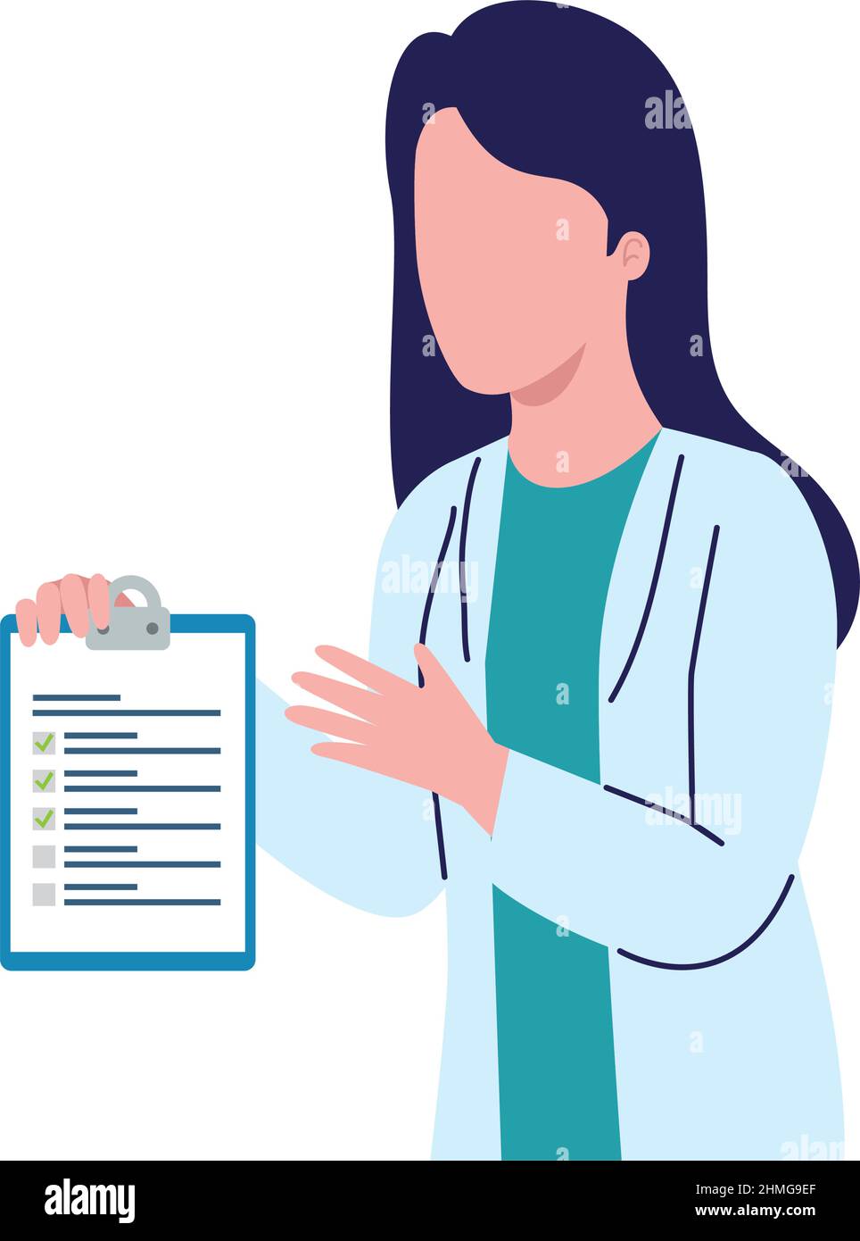 female doctor with clipboard Stock Vector Image & Art - Alamy
