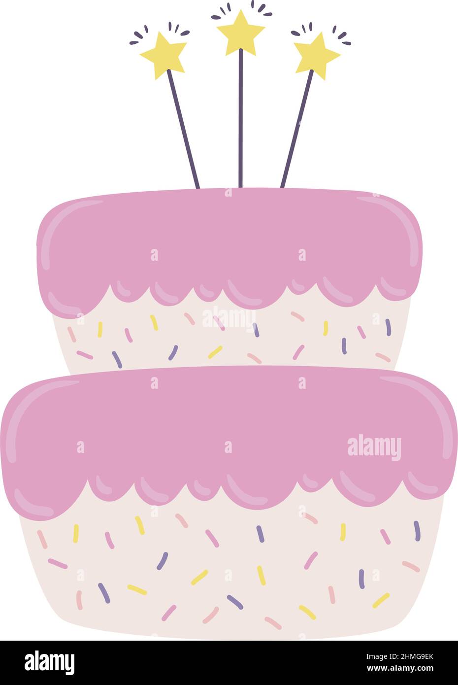 pink birthday cake Stock Vector Image & Art - Alamy
