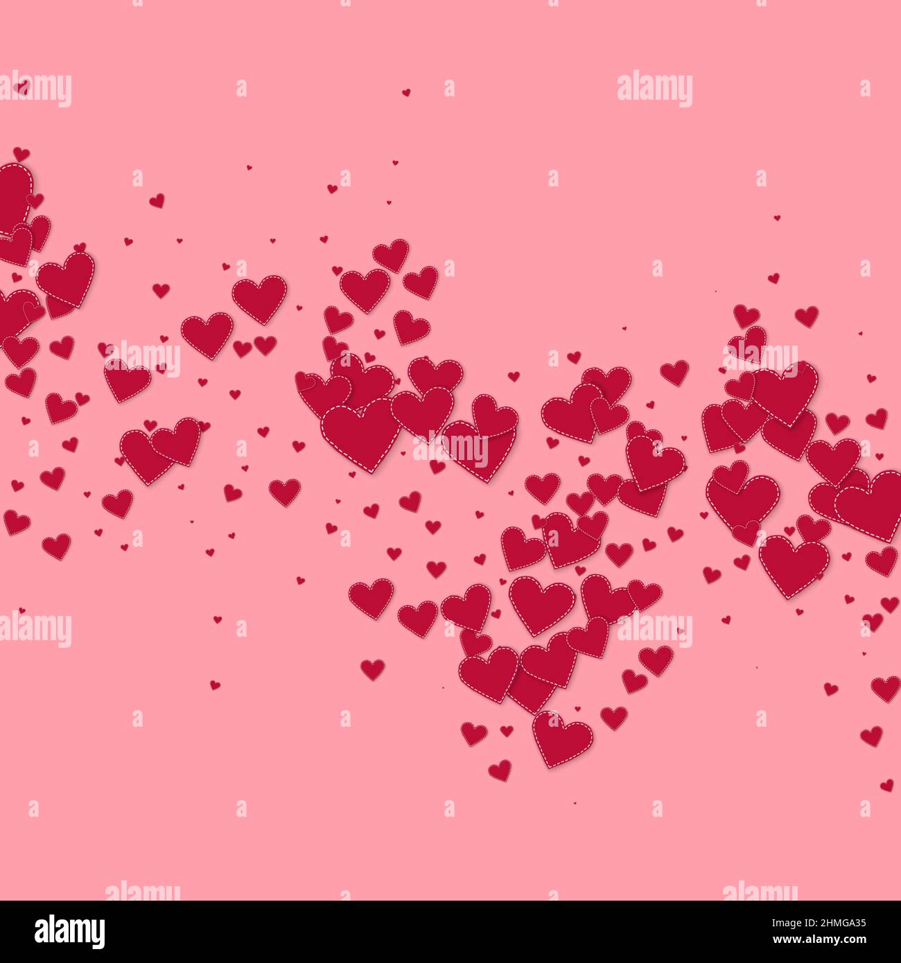 Red heart love confettis. Valentine's day falling rain pleasant ...