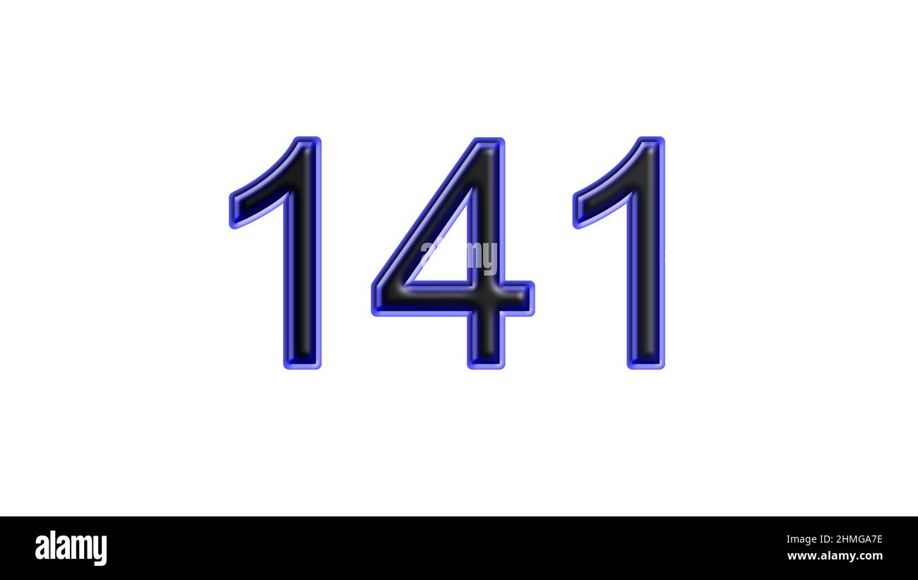 blue 141 number 3d effect white background Stock Photo - Alamy