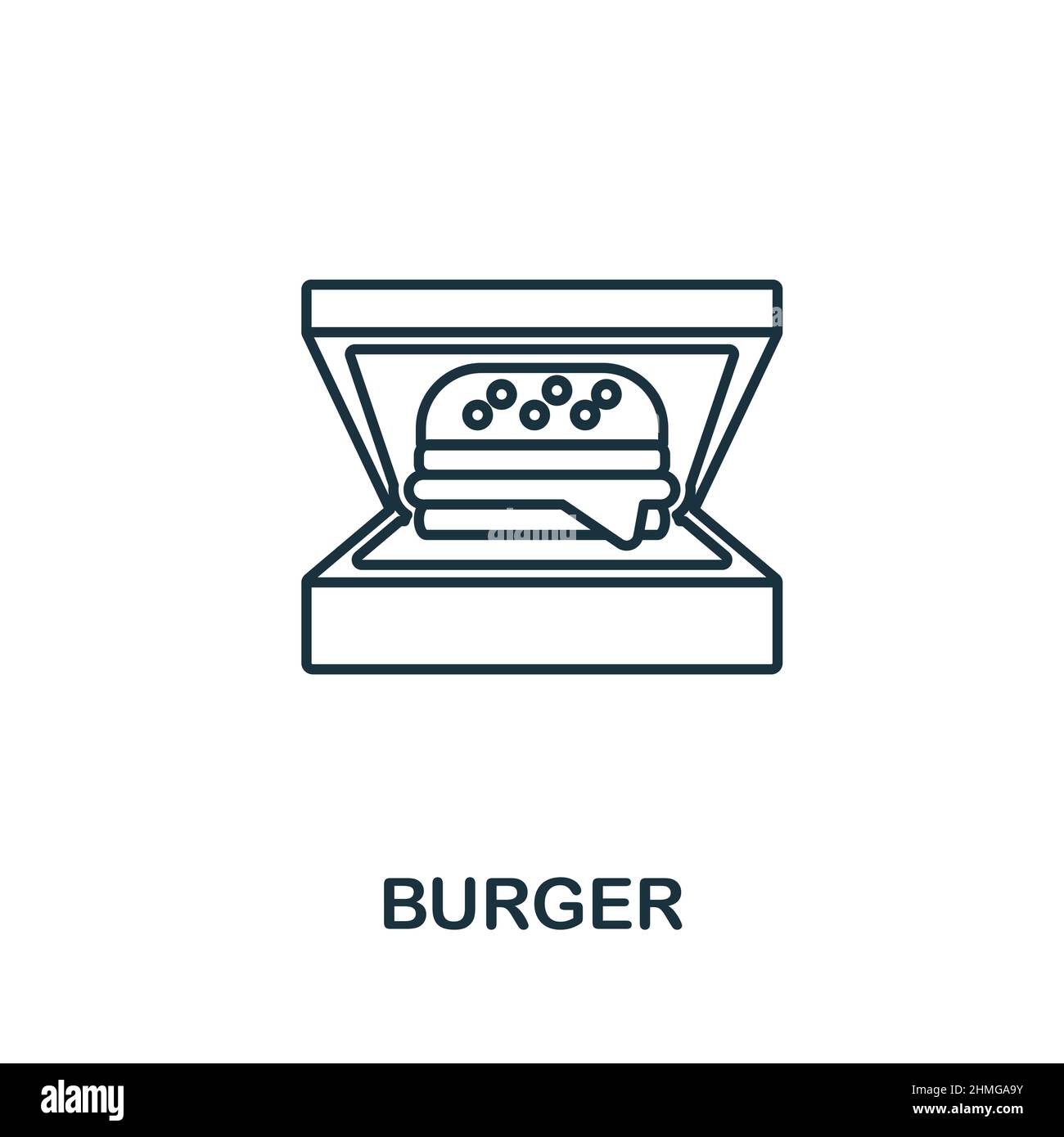 Burger icon. Line element from take away collection. Linear Burger icon ...