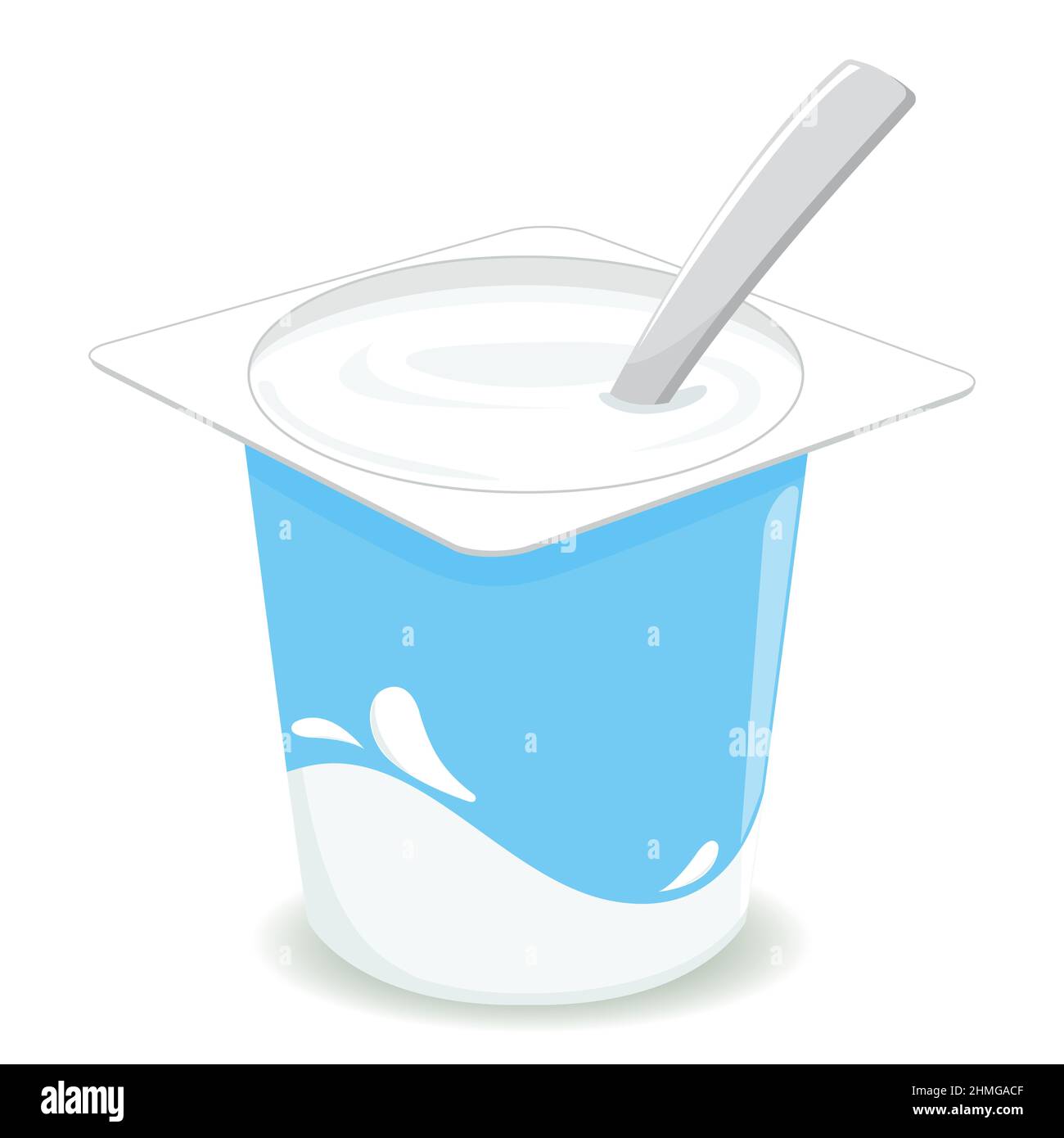 Yogurt container bowl and spoon Stock Photo Alamy