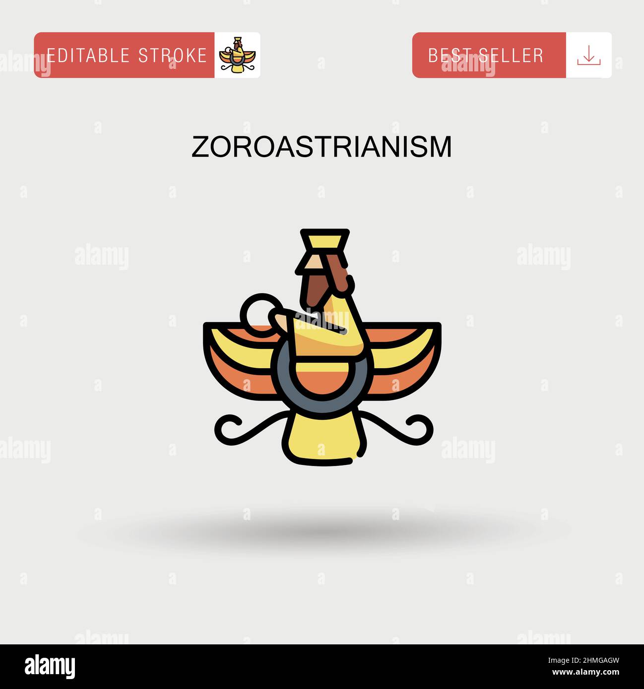 Zoroastrianism Simple vector icon. Stock Vector
