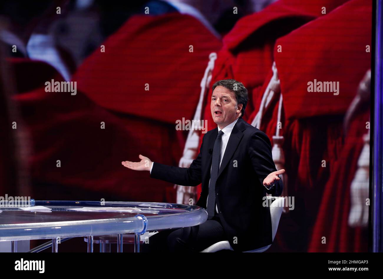 Italian senator Matteo Renzi guest of the television broadcast Porta a Porta.  Rome (Italy), February 9th, 2022 (Photo by Massimo Di Vita/Mondadori  Portfolio/Sipa USA Stock Photo - Alamy
