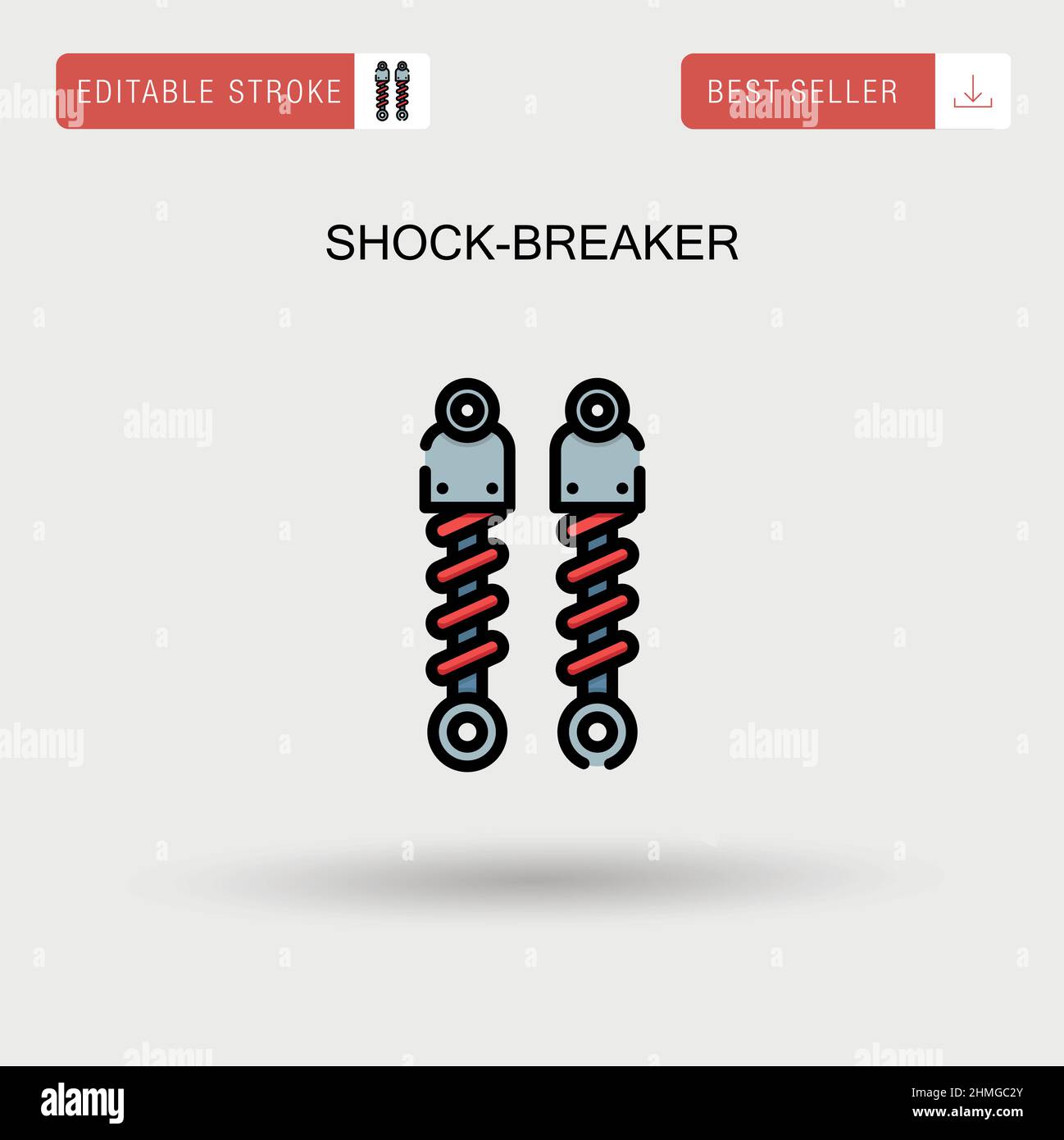 Shock-breaker Simple vector icon. Stock Vector