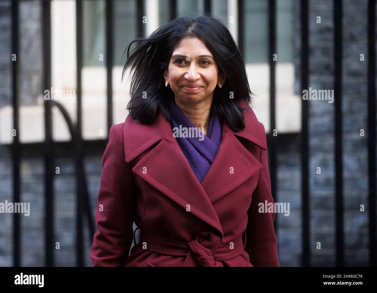 Suella Braverman, Attorney General, in Downing Street for a Cabinet meeting. Stock Photo