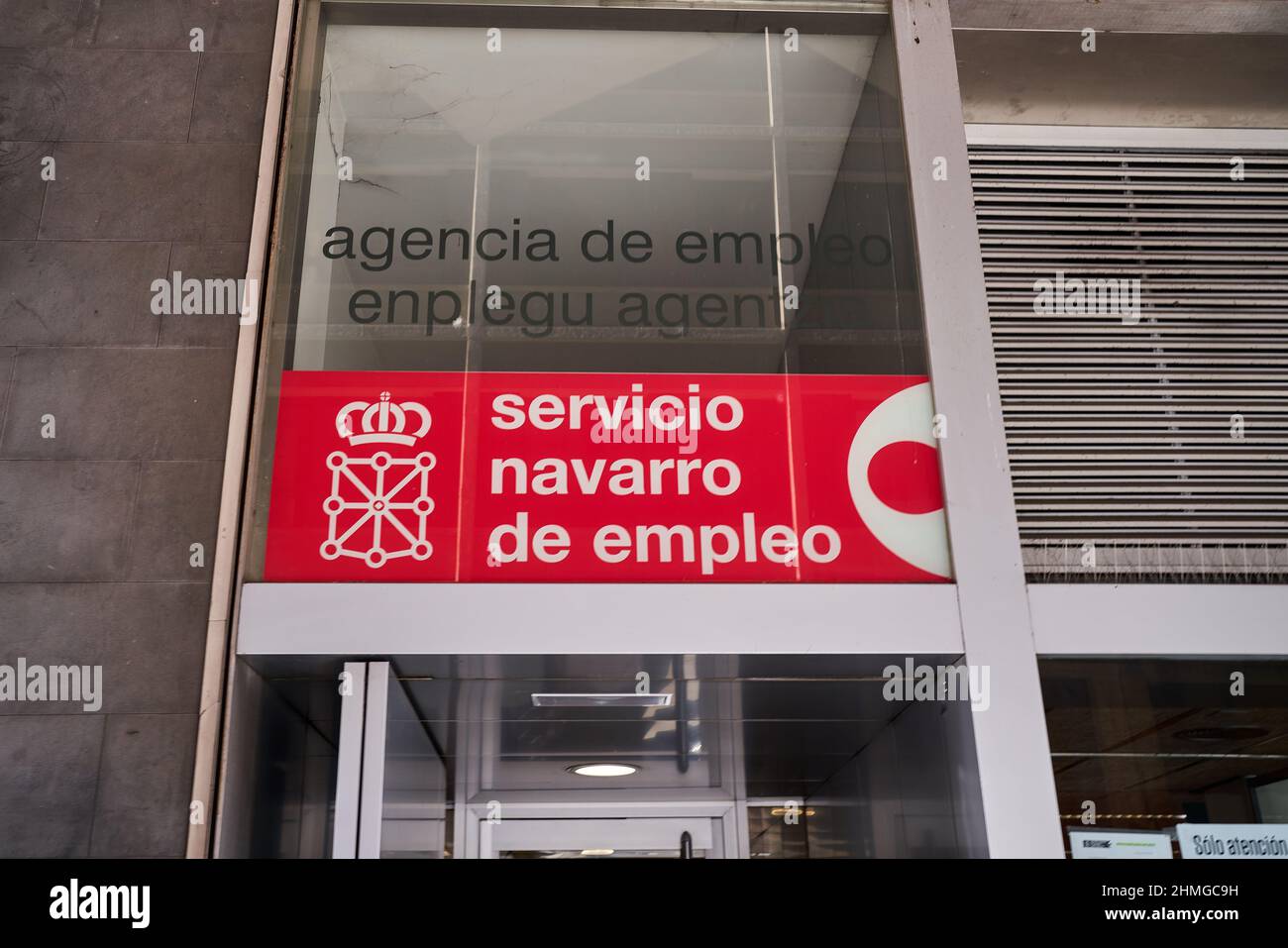 Pamplona, Spain 9 january 2022. Official building of the Navarre Public Employment Service. Stock Photo