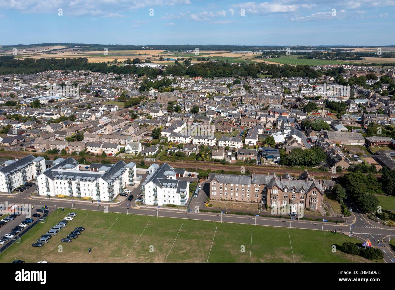 April view of Carnoustie town centre, Angus Scotland Stock Photo Alamy