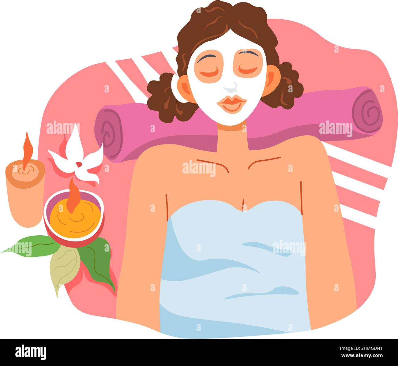 Facial skincare and treatment in spa salon vector Stock Vector Image ...