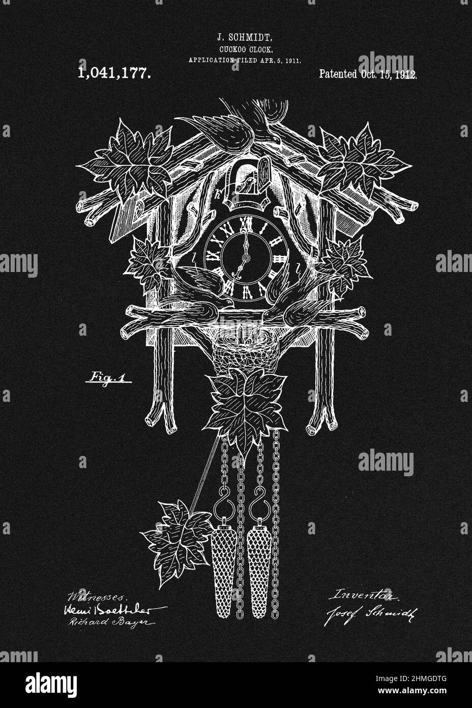 Cuckoo clock patent Stock Photo Alamy