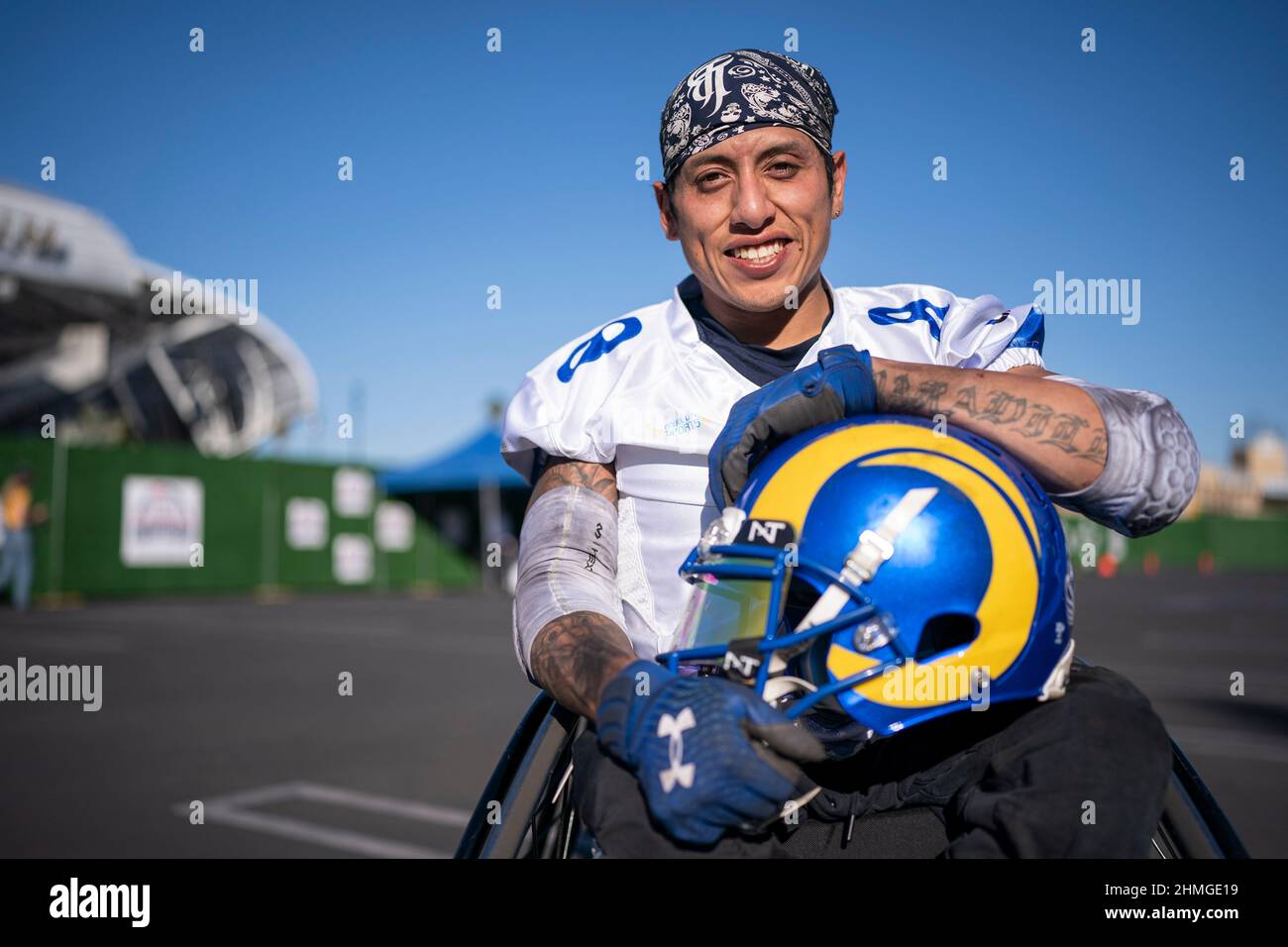Danny Maravilla (8) of the Los Angeles Rams during pregame of the ...