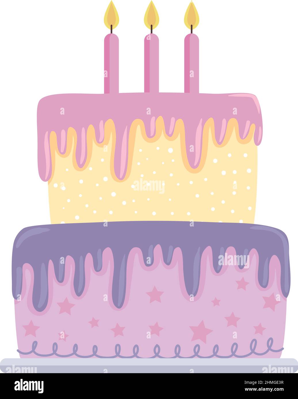 birthday cake of two levels Stock Vector Image & Art Alamy