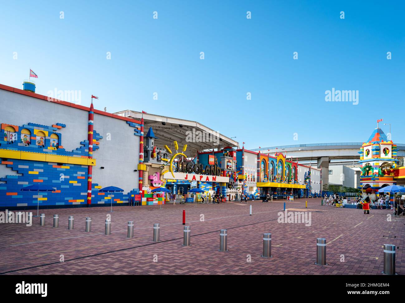 Main entrance gate to Legoland Japan. Stock Photo