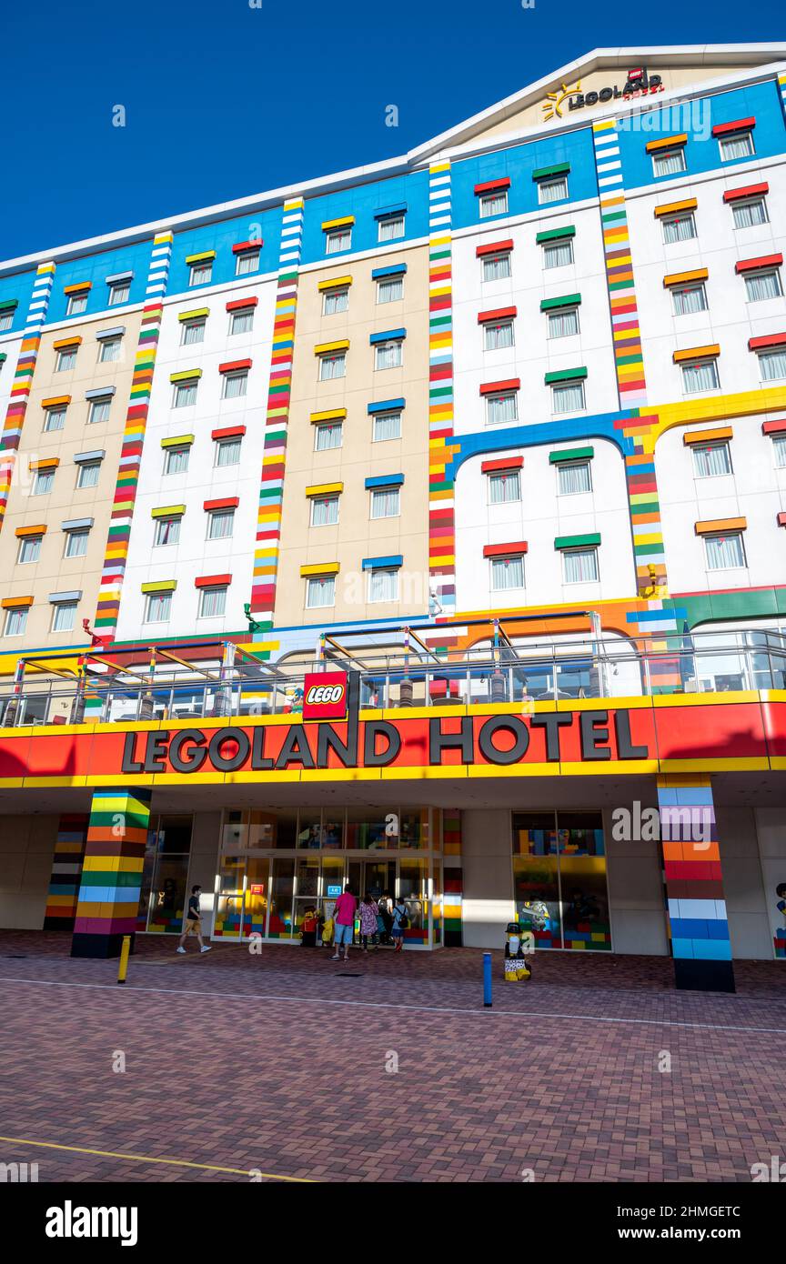 Front of the Legoland Hotel in Nagoya, Japan. Main entrance. Stock Photo