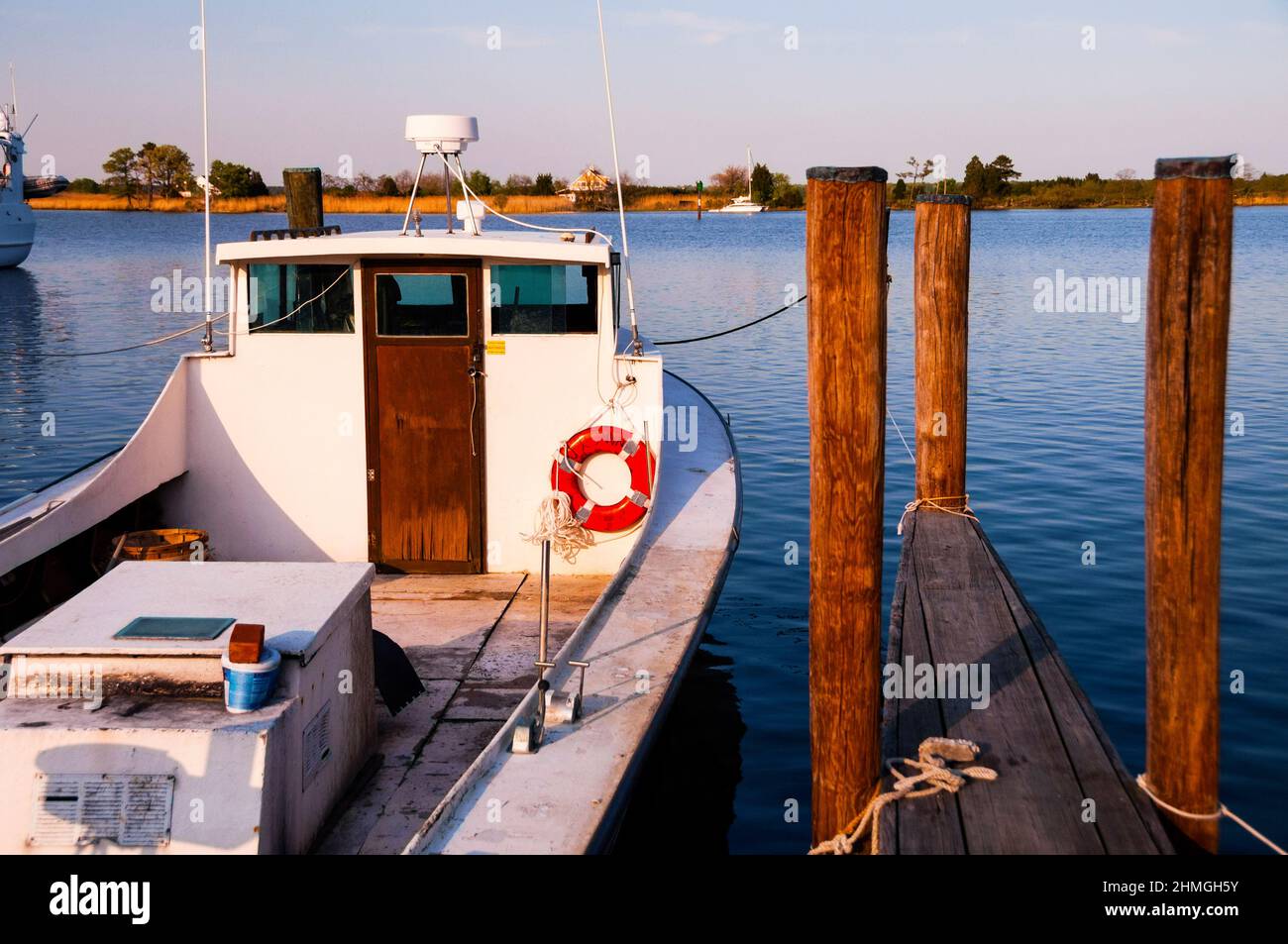 Oxford, Maryland is a waterman's town on the Tred Avon River tributary of the Chesapeake Bay. Stock Photo